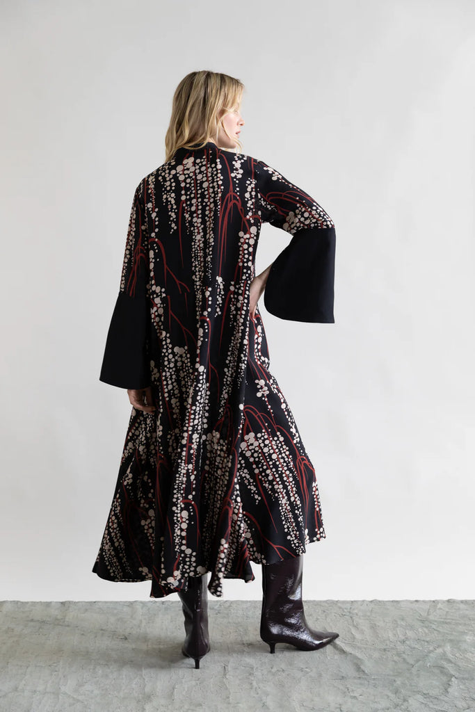 PSOPHIA LONG RETRO DRAPE DRESS