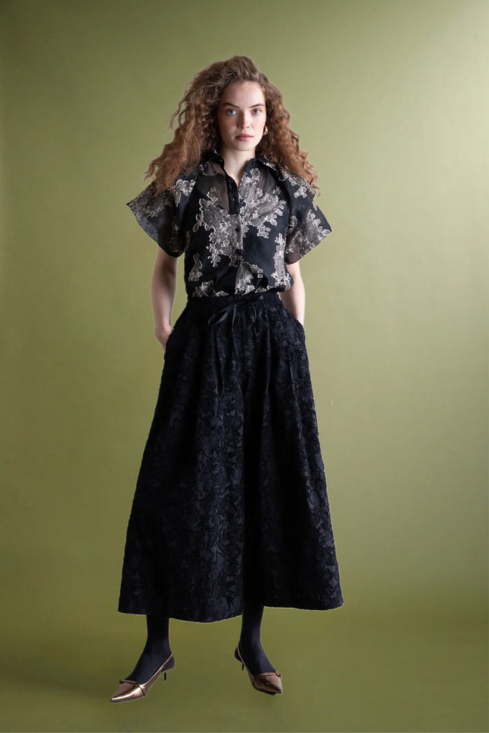 PSOPHIA MINIMALIST EMBROIDERED PALAZZO PANTS