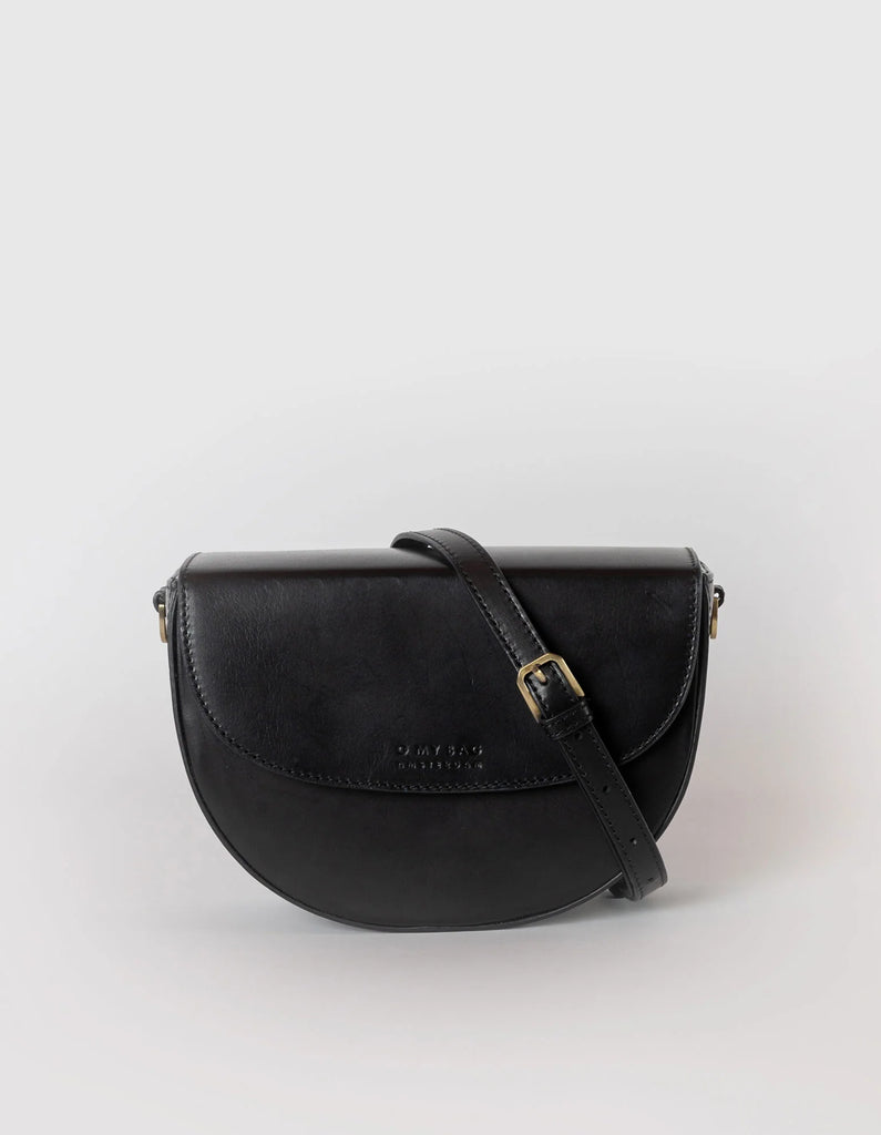 O MY BAG BLACK AVA CURVE LEATHER BAG