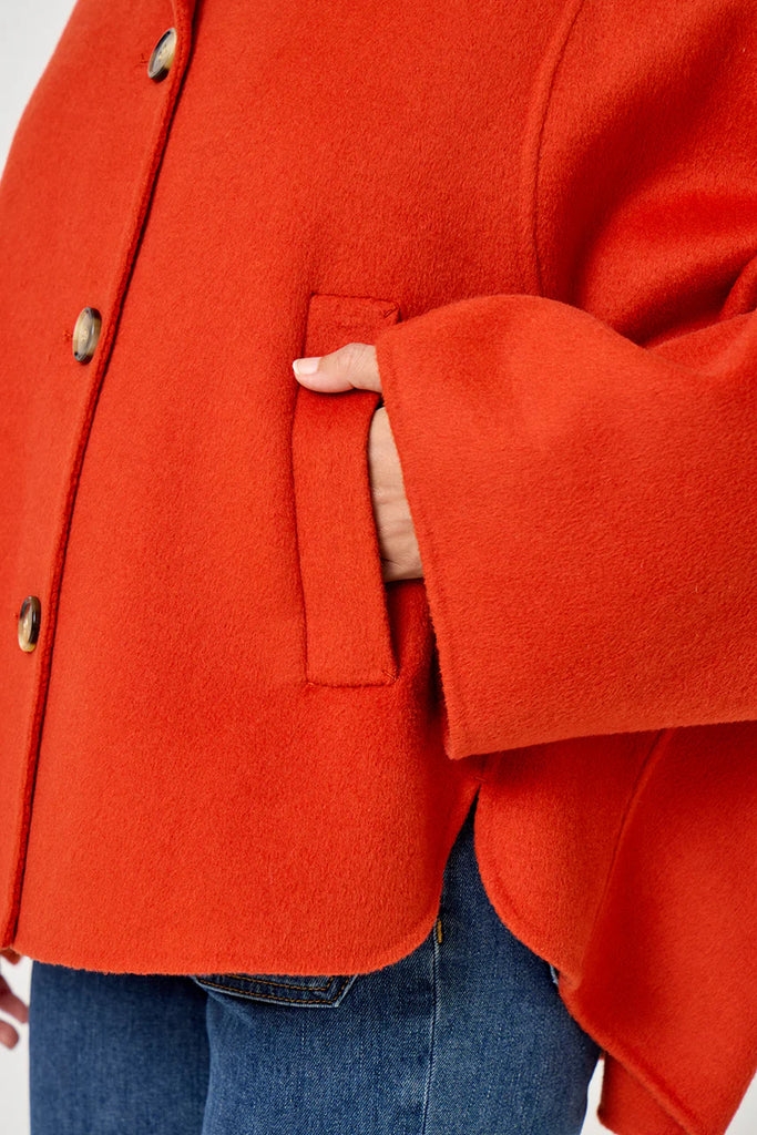 FIVE ORANGE SWING CAPE COAT