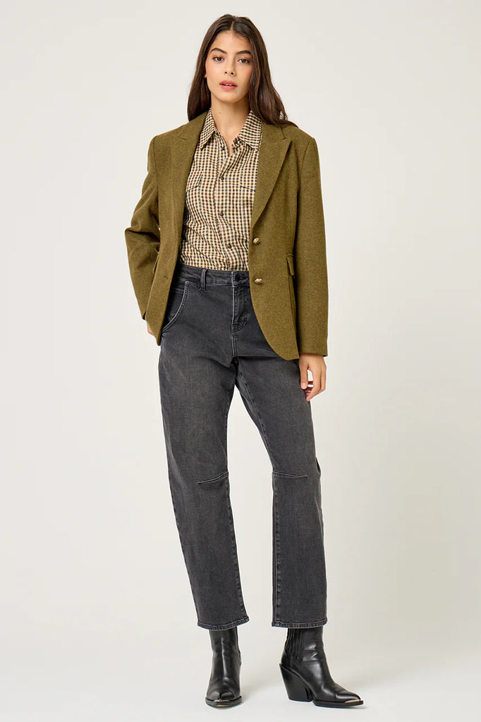 FIVE KHAKI WOOL BLAZER
