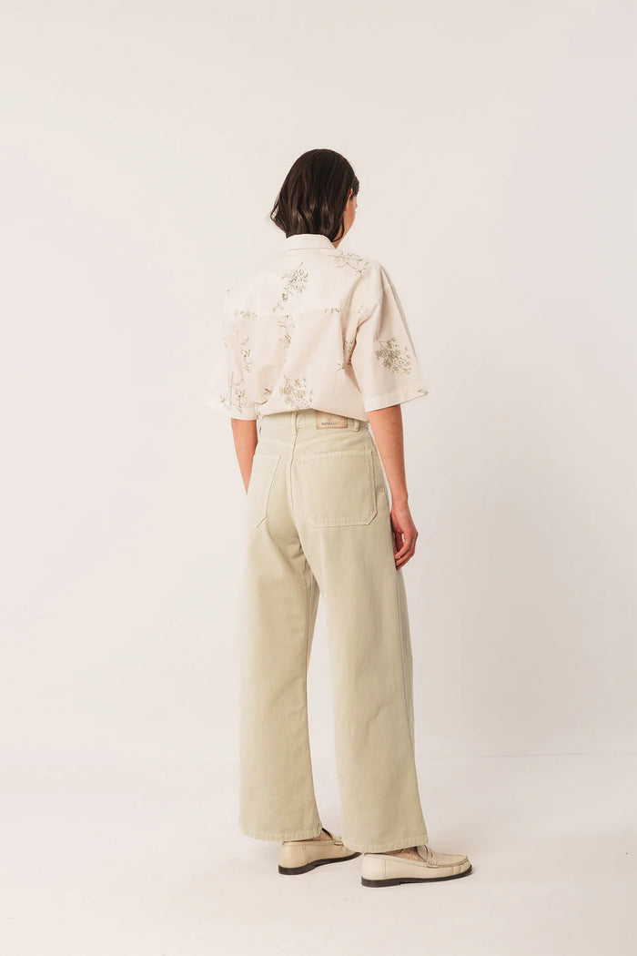 INDI AND COLD WIDE LEG CREAM JEANS