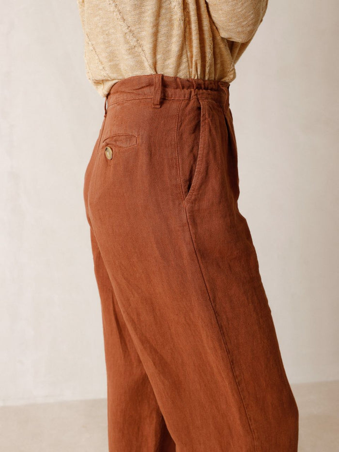 INDI AND COLD RUST LINEN TROUSER