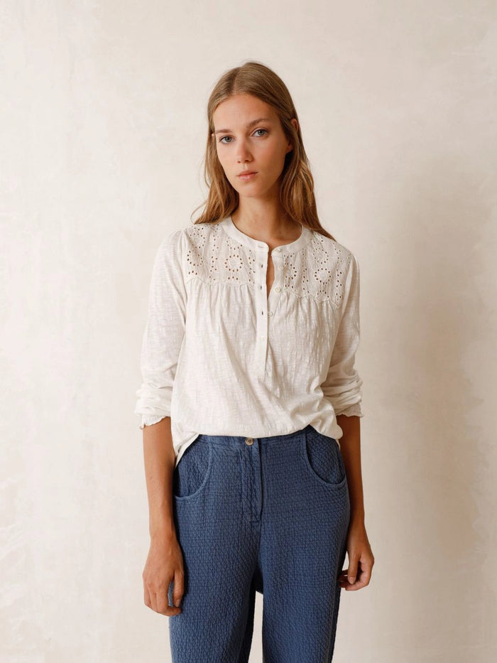 INDI AND COLD ROMANTIC EMBROIDERED BLOUSE