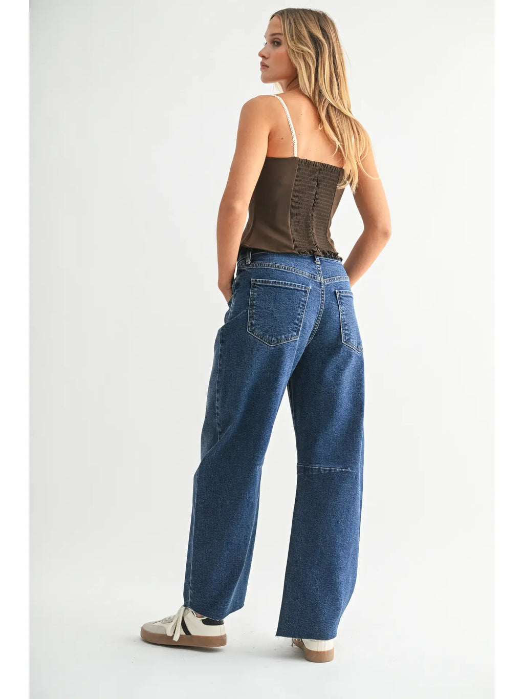 JUST BLACK DENIM BARREL JEAN - White Bicycle