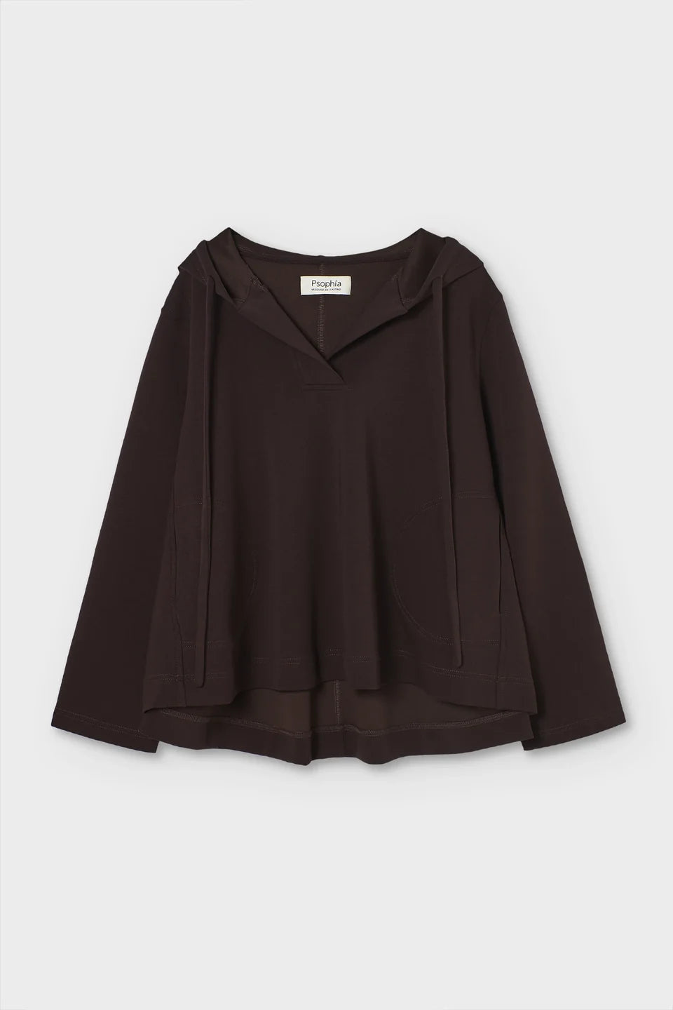 PSOHIA CHOCOLATE A-LINE HOODED TOP
