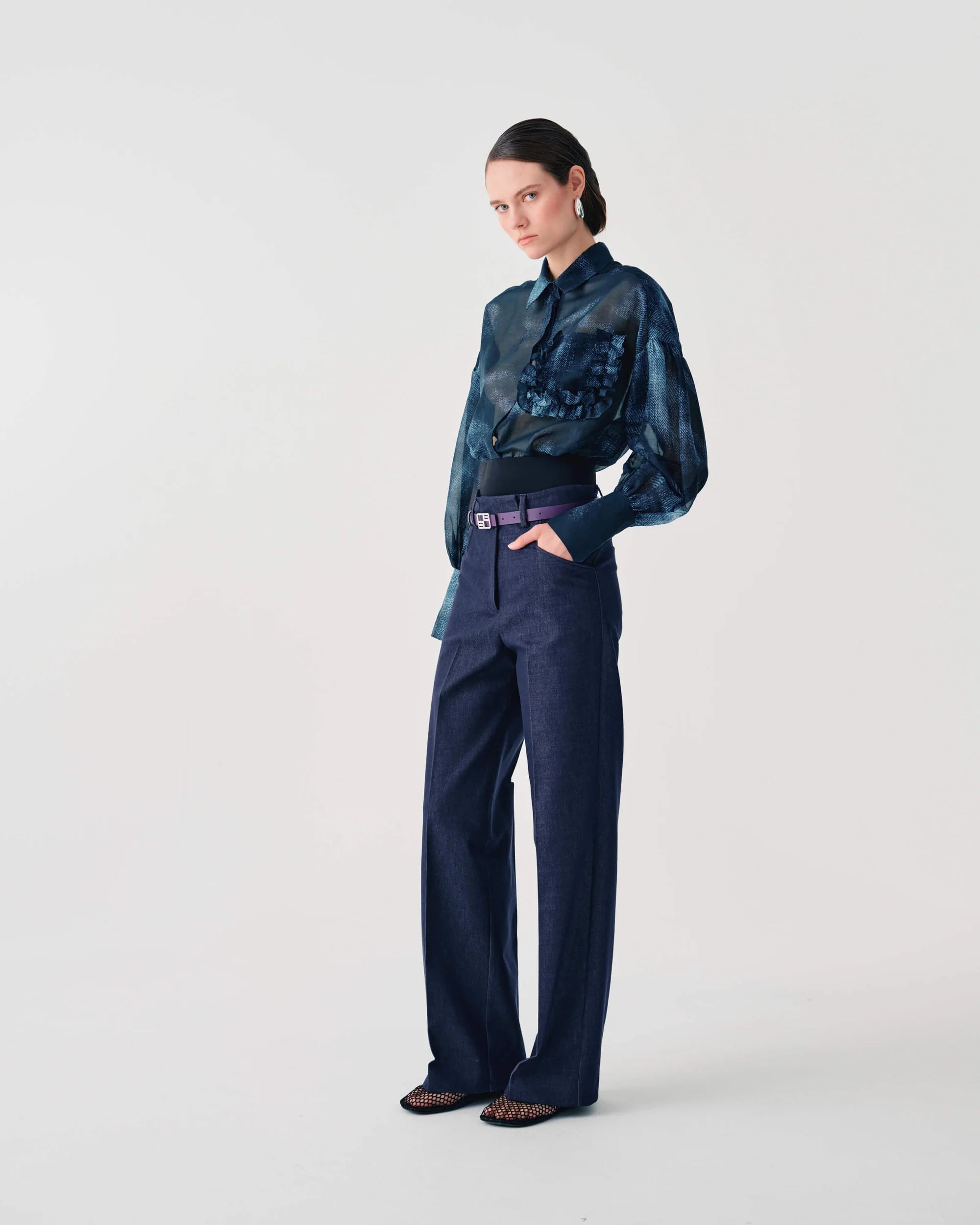 BEATRICE B DENIM TROUSERS - White Bicycle