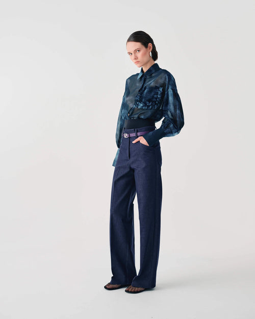 BEATRICE B DENIM TROUSERS - White Bicycle