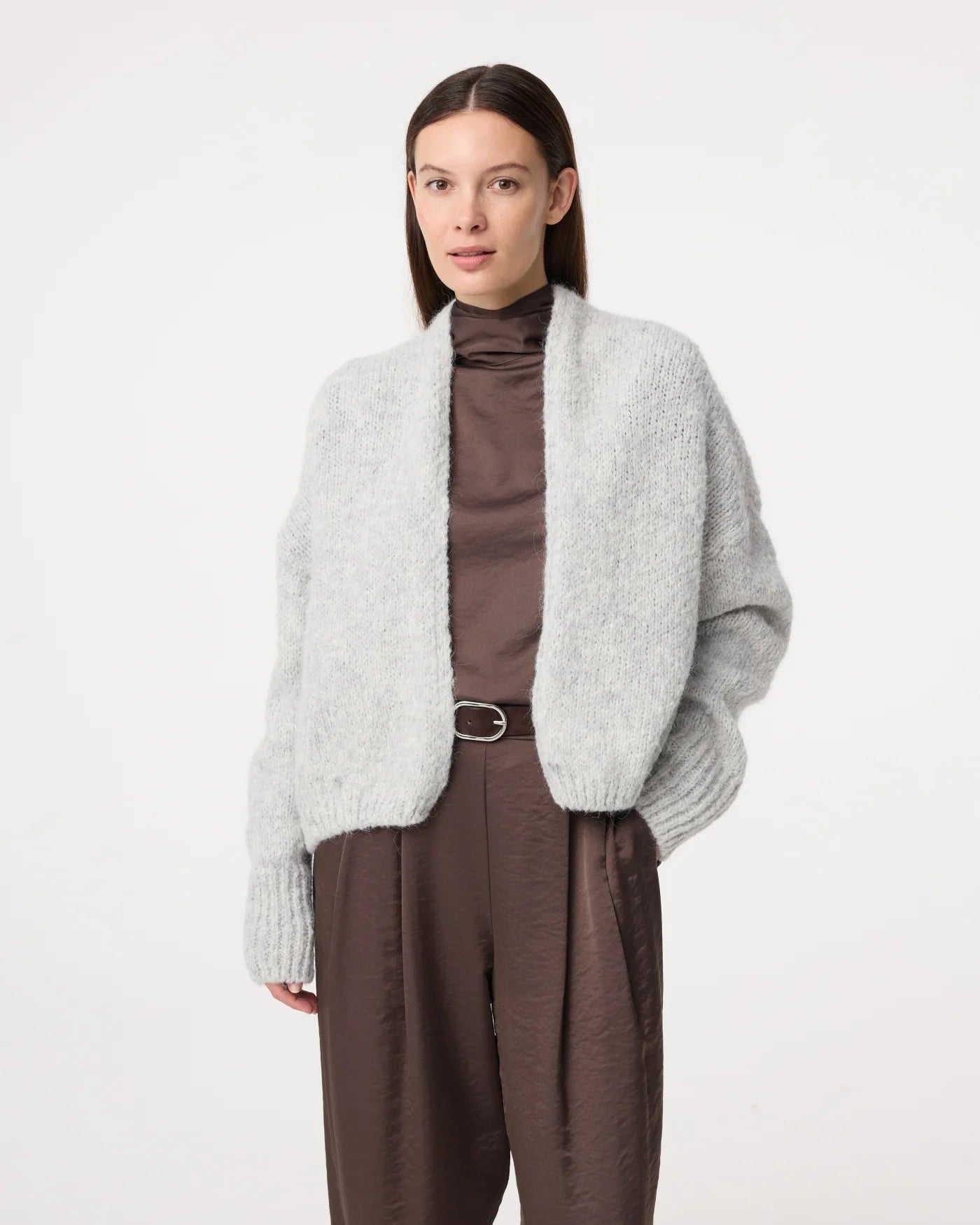 KNIT-TED SOFT GREY BECKY CARDIGAN - White Bicycle