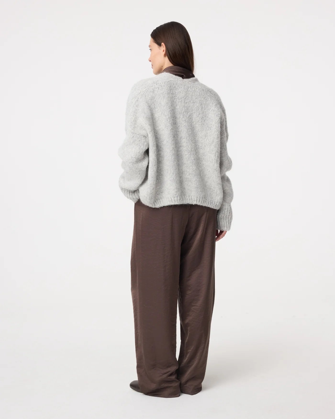 KNIT-TED SOFT GREY BECKY CARDIGAN - White Bicycle