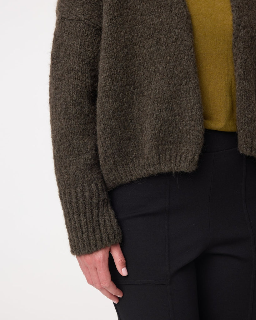 KNIT-TED DARK GREEN BECKY CARDIGAN