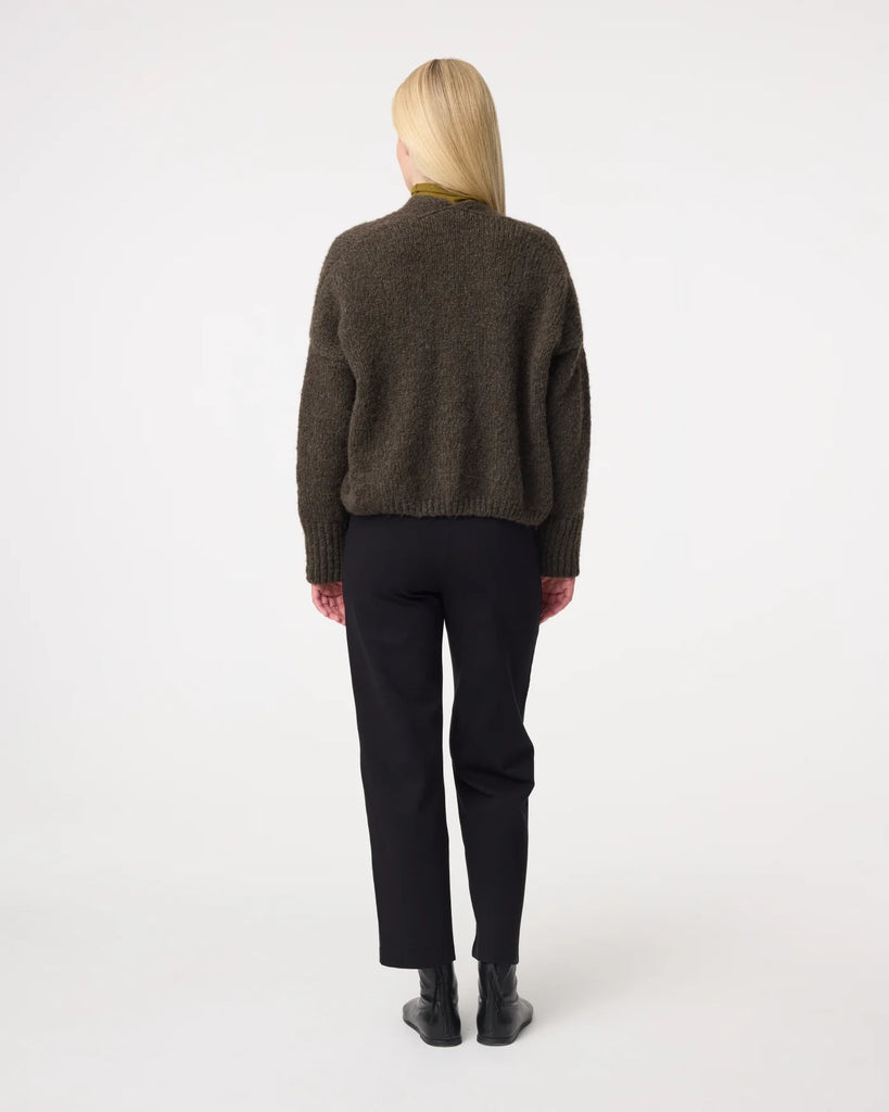 KNIT-TED DARK GREEN BECKY CARDIGAN