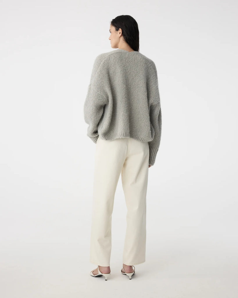 KNIT-TED DUSTY GREY BECKY CARDIGAN - White Bicycle