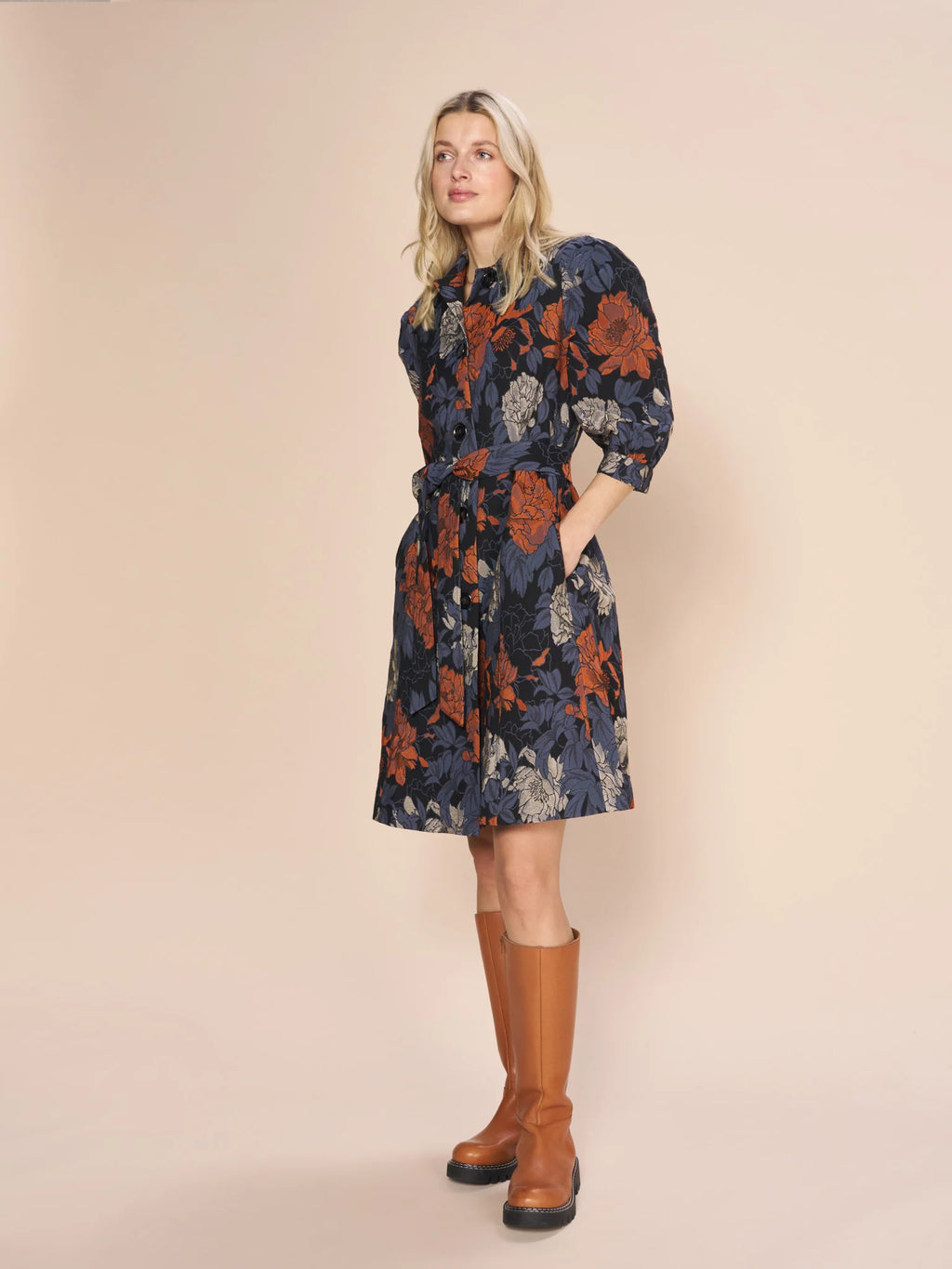 MOS MOSH FLORAL JACQUARD DRESS - White Bicycle