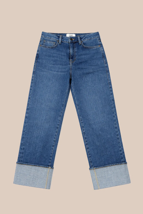 FIVE DENIM TURN UP JEANS - White Bicycle