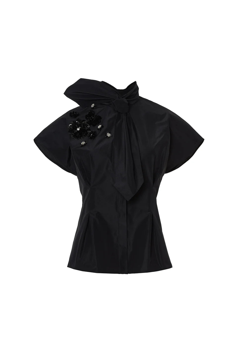 PSOPHIA BLACK TAFFETA TOP - White Bicycle