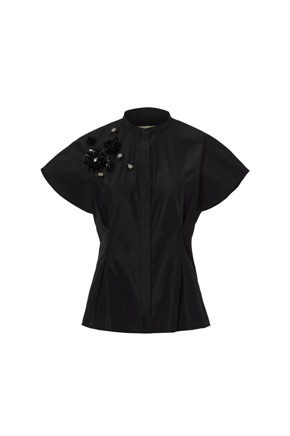 PSOPHIA BLACK TAFFETA TOP - White Bicycle