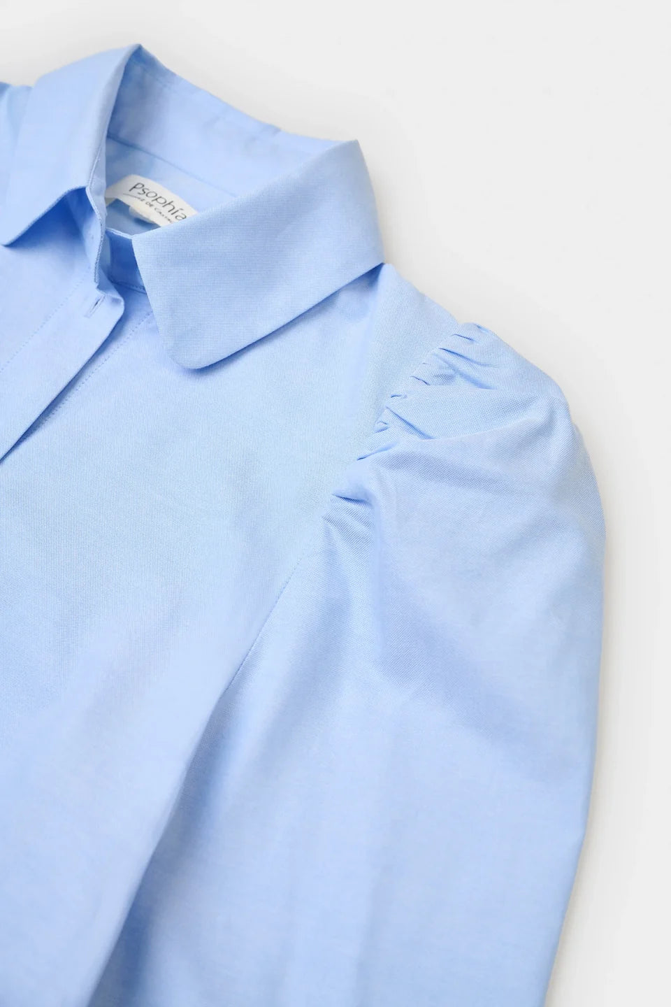 PSOPHIA PUFF SLEEVE BLUE OXFORD SHIRT