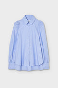 PSOPHIA PUFF SLEEVE BLUE OXFORD SHIRT
