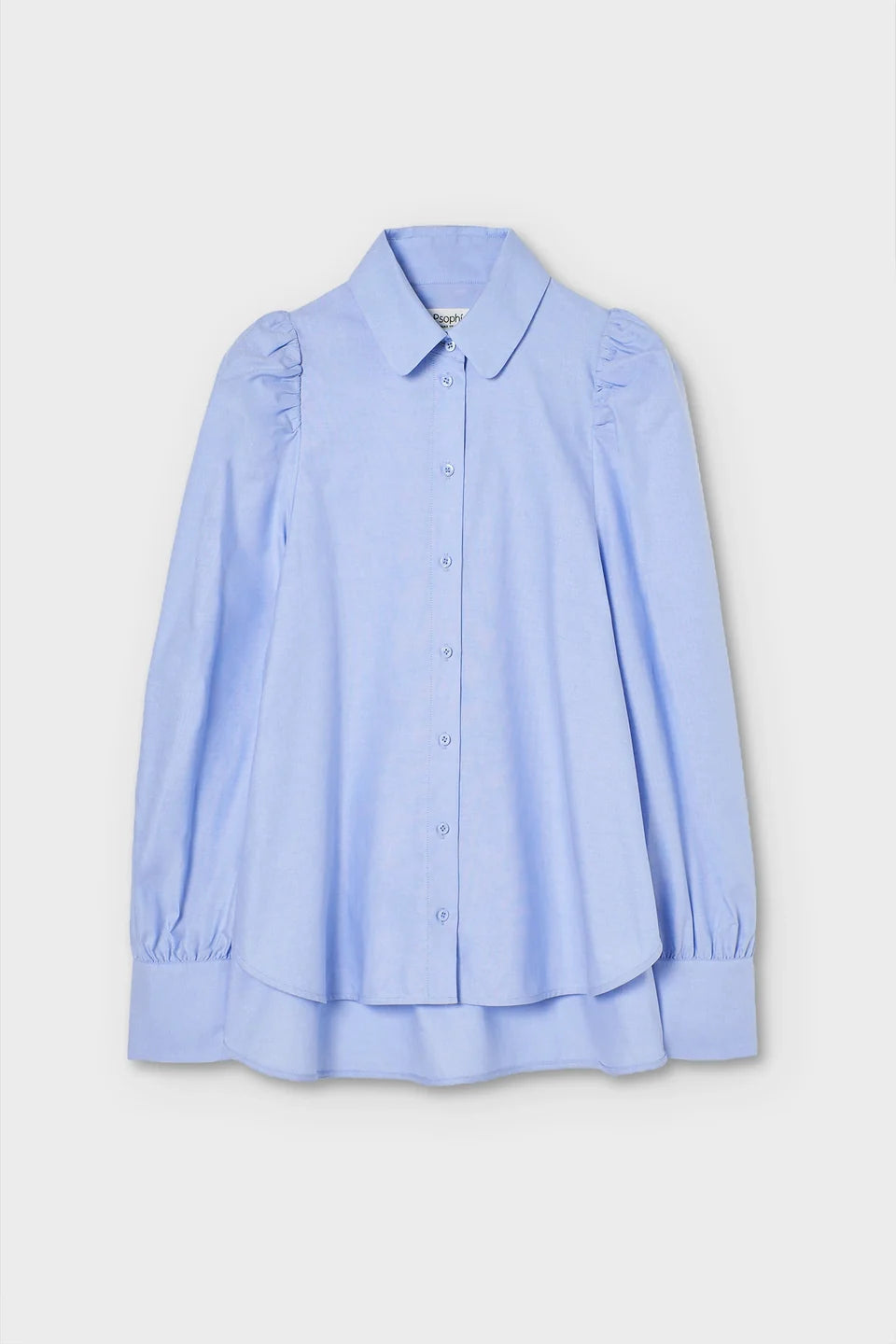 PSOPHIA PUFF SLEEVE BLUE OXFORD SHIRT