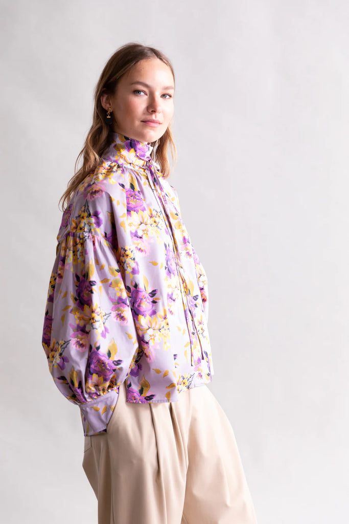 PSOPHIA LILAC PRINTED BLOUSE