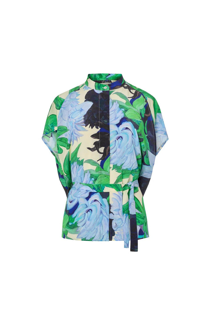 PSOPHIA AQUA PATTERN SQUARE CUT TOP