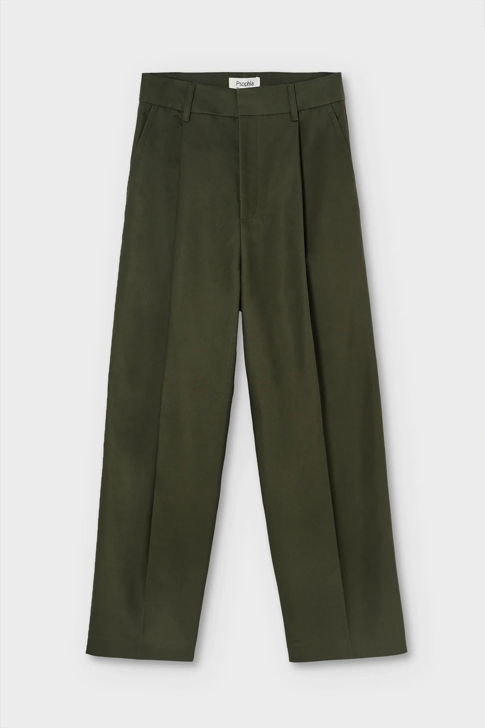 PSOPHIA KHAKI CARROT FIT PLEAT FRONT TROUSER