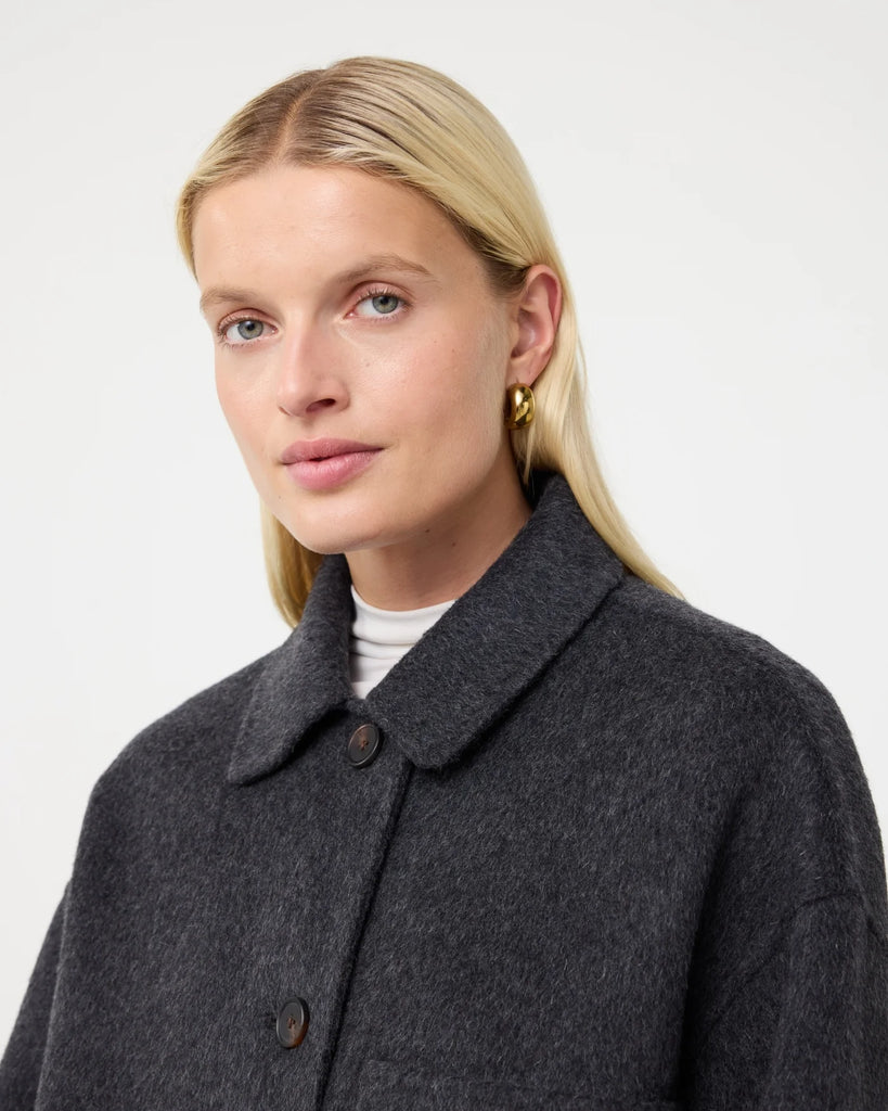KNIT-TED ODETTE GREY WOOL JACKET