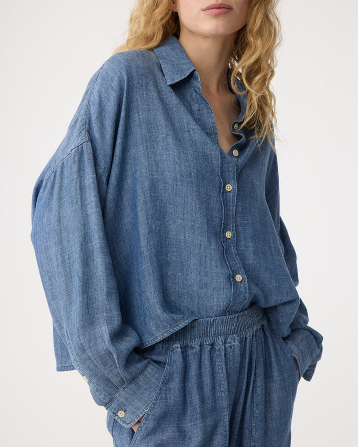 KNIT-TED SOFT DENIM BLOUSE