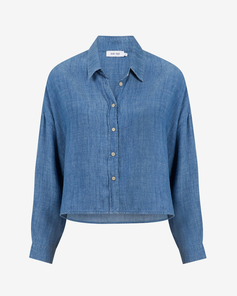 KNIT-TED SOFT DENIM BLOUSE