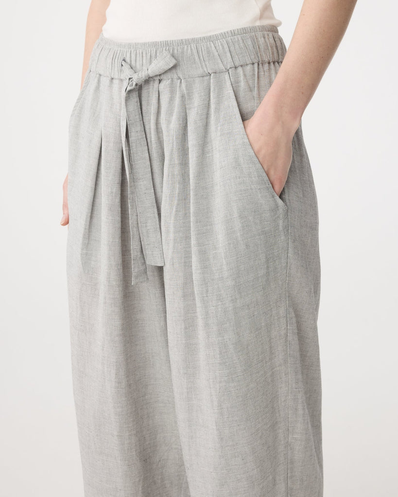 KNIT-TED GREY LINEN MIX TROUSER - White Bicycle