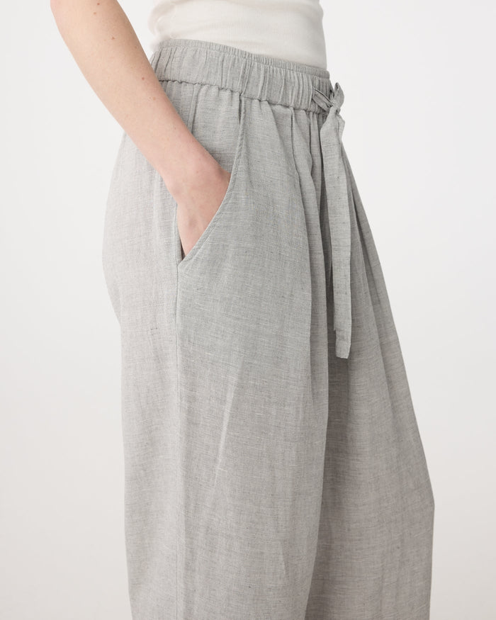 KNIT-TED GREY LINEN MIX TROUSER