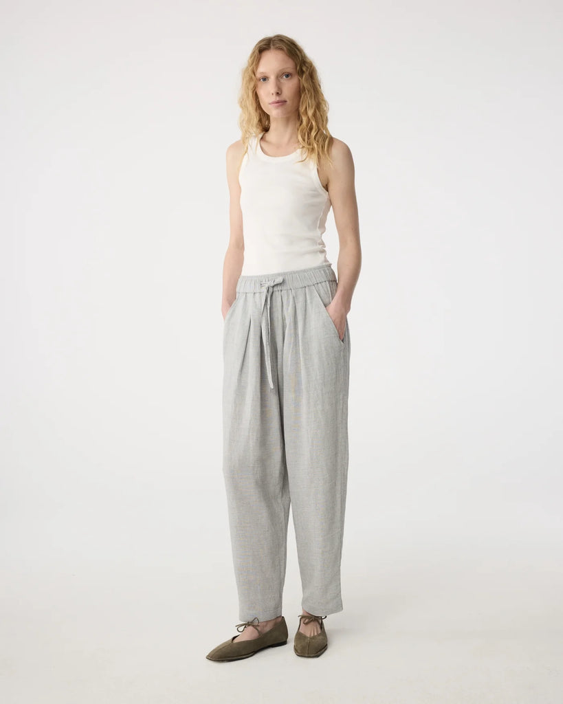 KNIT-TED GREY LINEN MIX TROUSER - White Bicycle