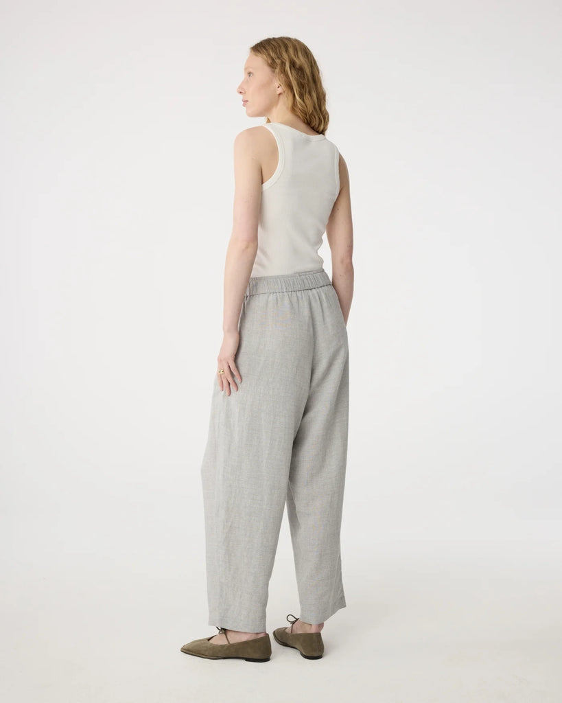 KNIT-TED GREY LINEN MIX TROUSER - White Bicycle