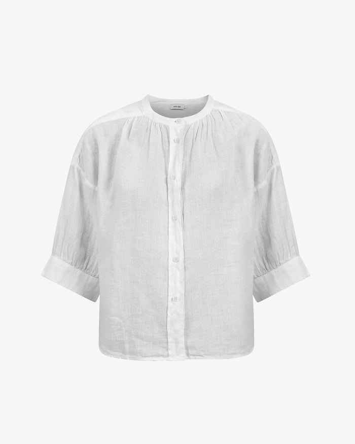 KNIT-TED FEMME WHITE LINEN BLOUSE.