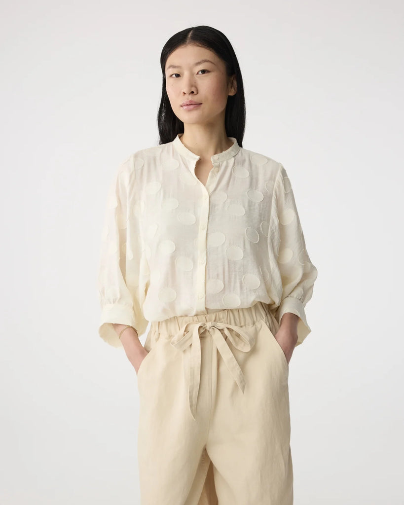 KNIT-TED XENA SPOT BLOUSE - White Bicycle