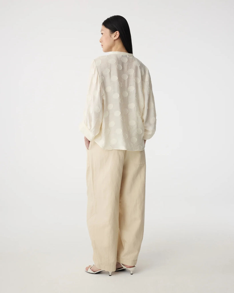 KNIT-TED XENA SPOT BLOUSE - White Bicycle