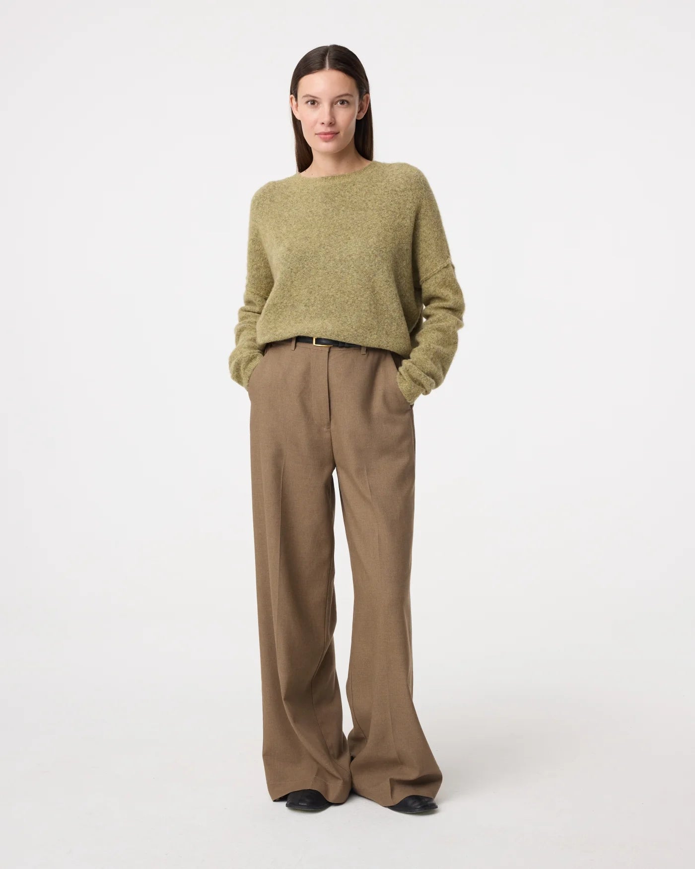 KNIT-TED MOSS GREEN NINETTE SWEATER - White Bicycle