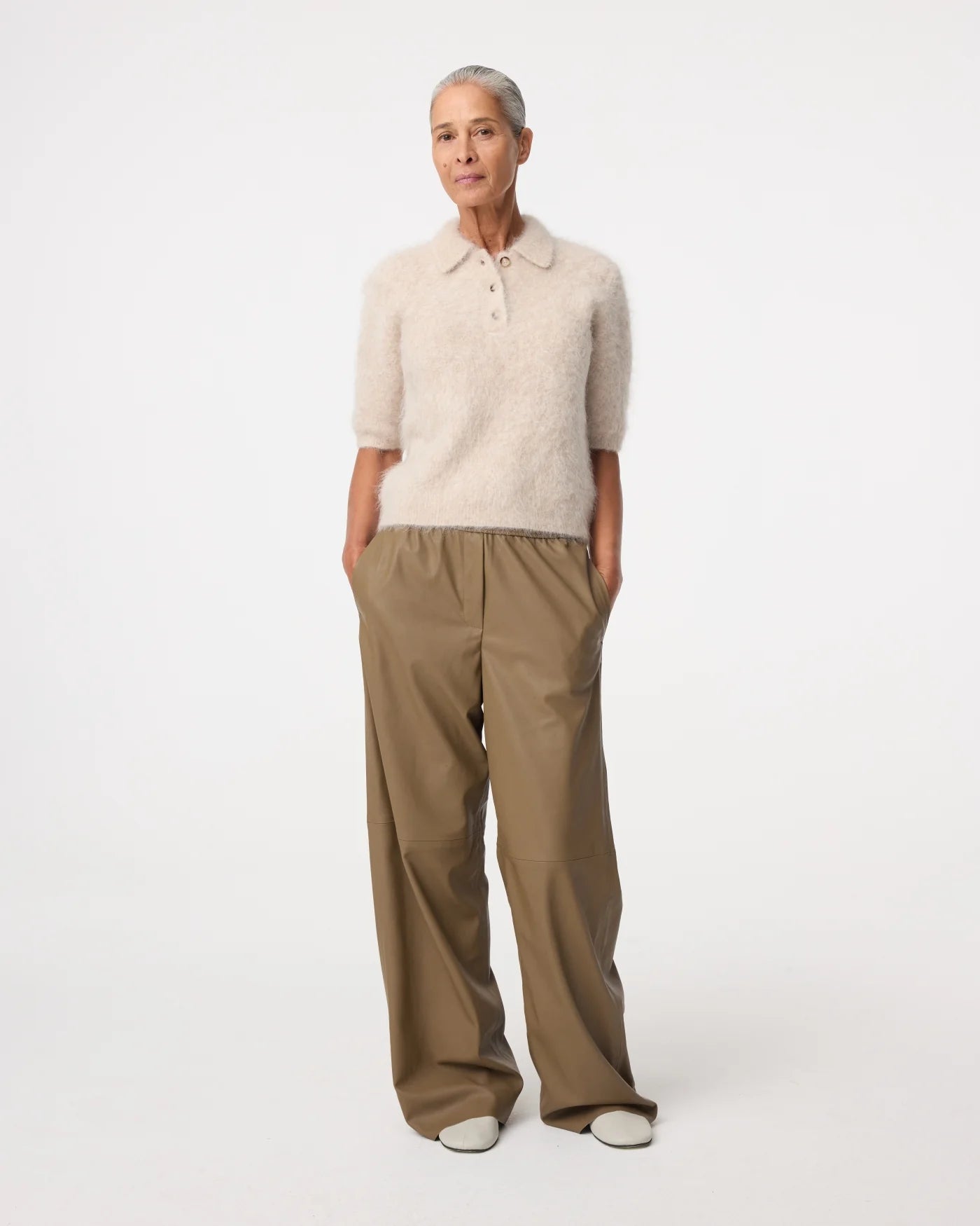 KNIT-TED SHERMAN CREME FLUFFY KNIT