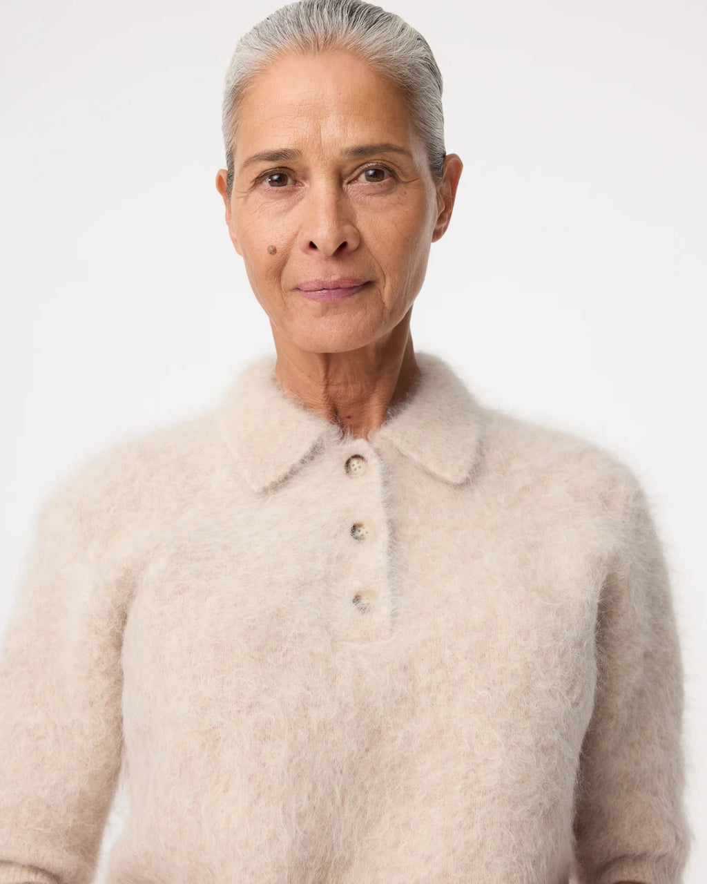 KNIT-TED SHERMAN CREME FLUFFY KNIT