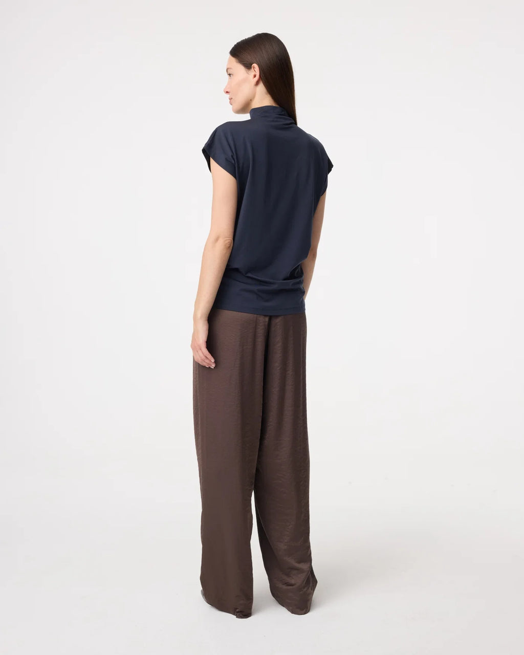 KNIT-TED NAVY MIRRE TOP
