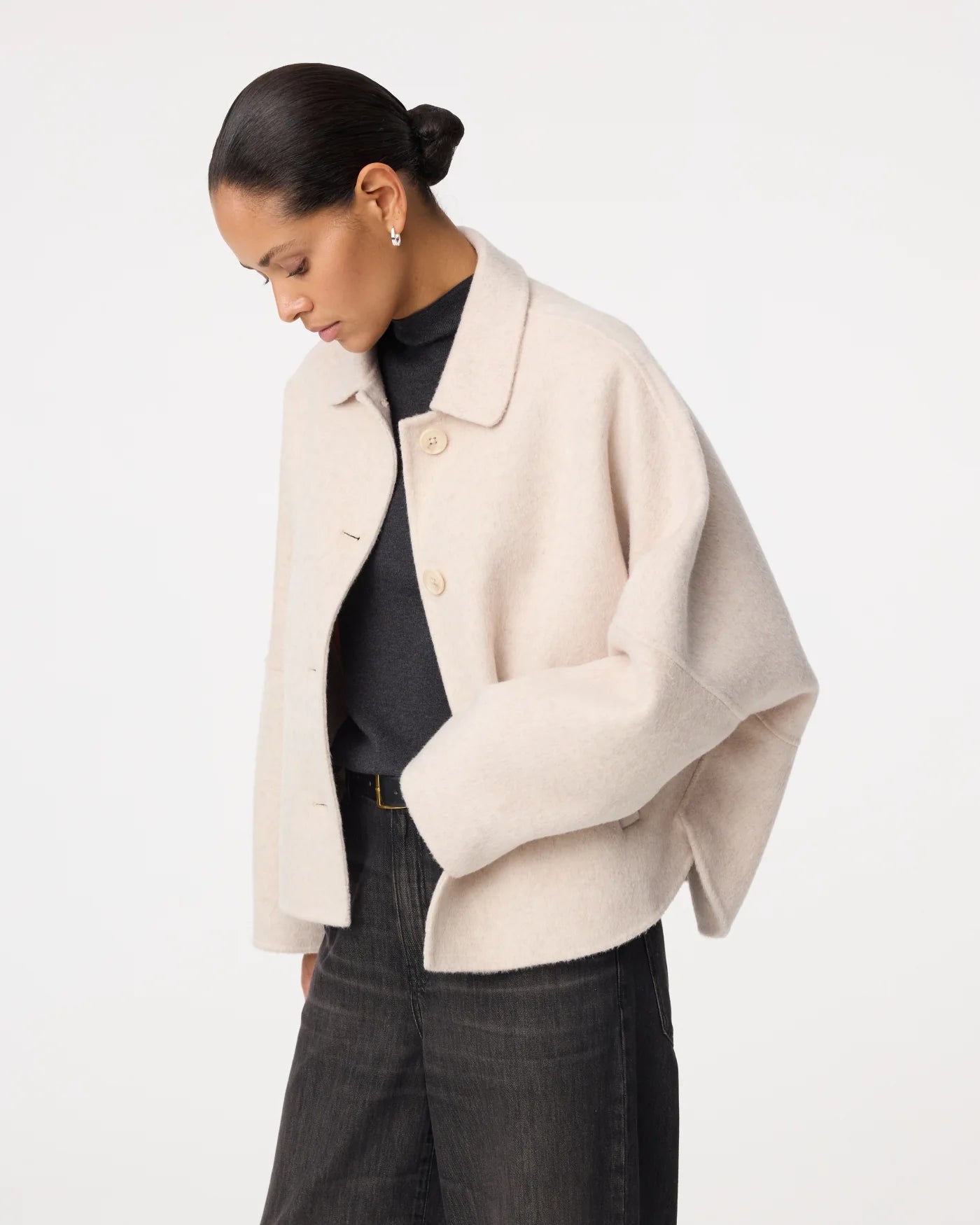 KNIT-TED CREAM WOOL JACKET - White Bicycle