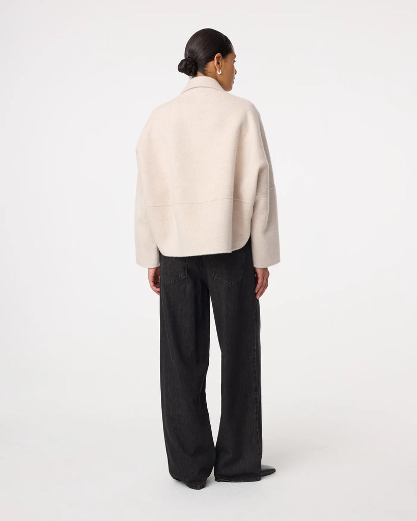 KNIT-TED CREAM WOOL JACKET