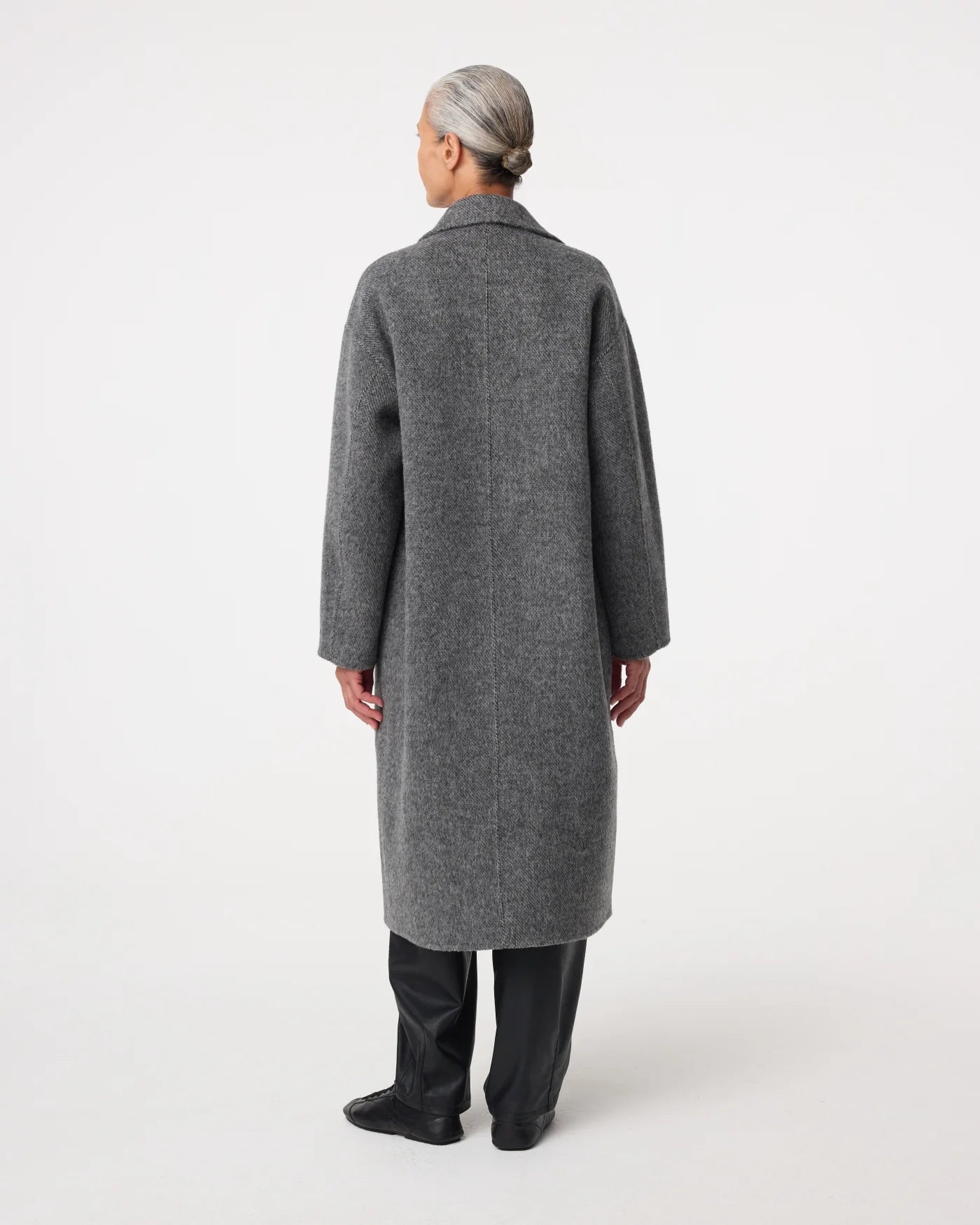 KNIT-TED GREY FAREL WOOL COAT