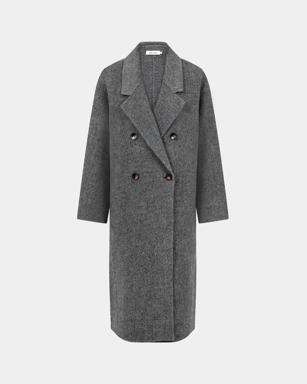 KNIT-TED GREY FAREL WOOL COAT