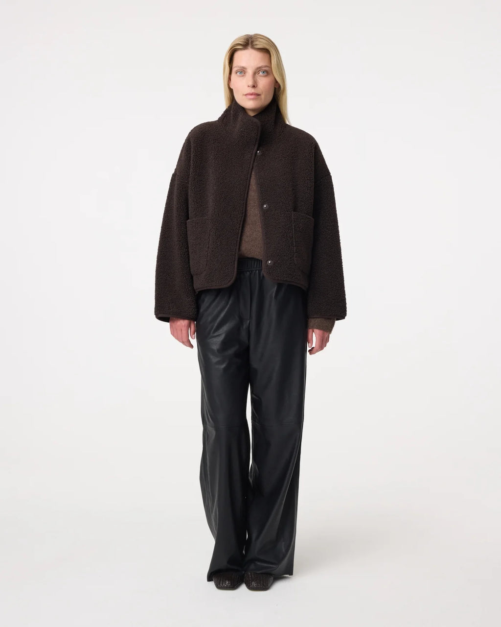 KNIT-TED CHOCOLATE REVERSIBLE TEDDY JIL JACKET