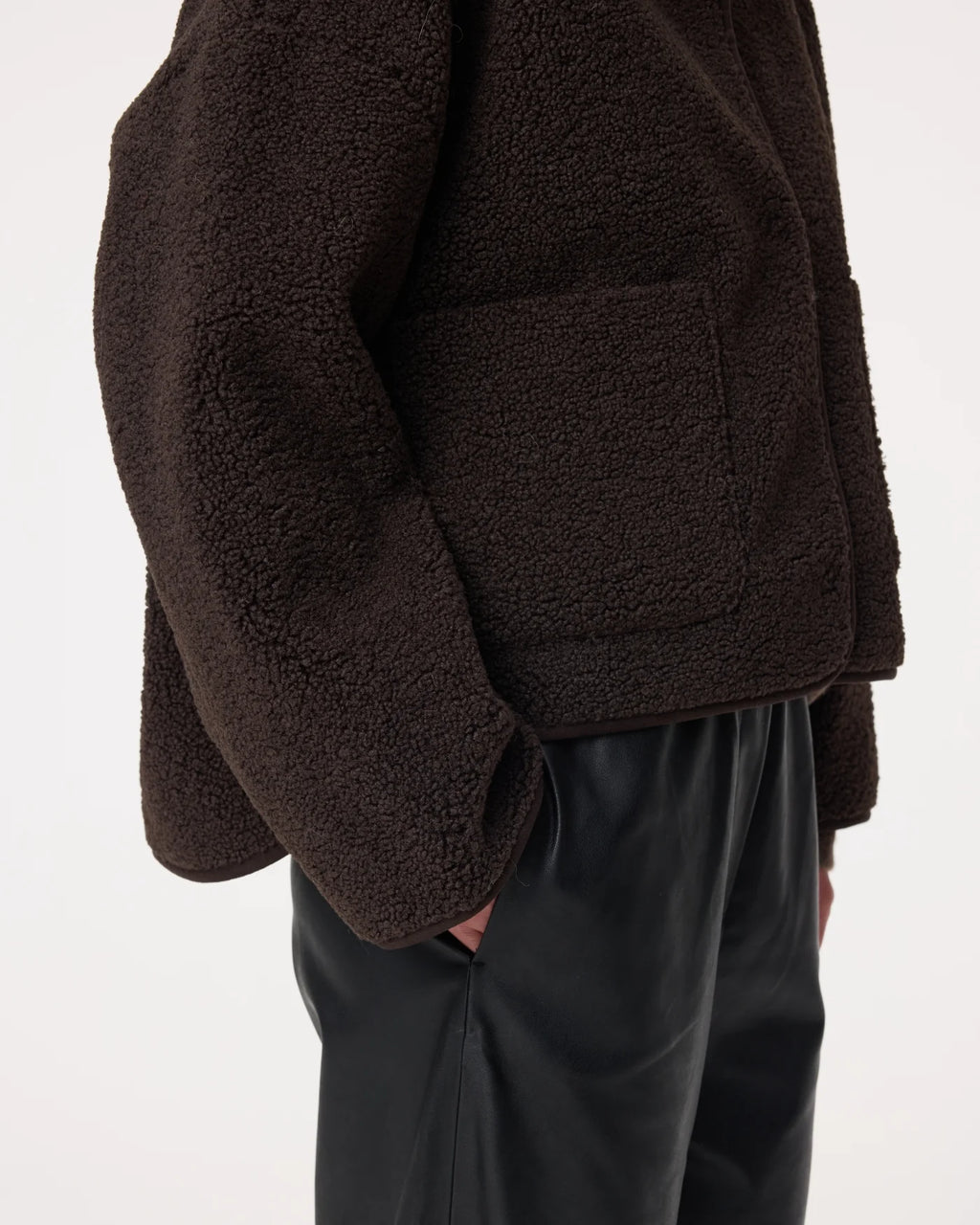 KNIT-TED CHOCOLATE REVERSIBLE TEDDY JIL JACKET