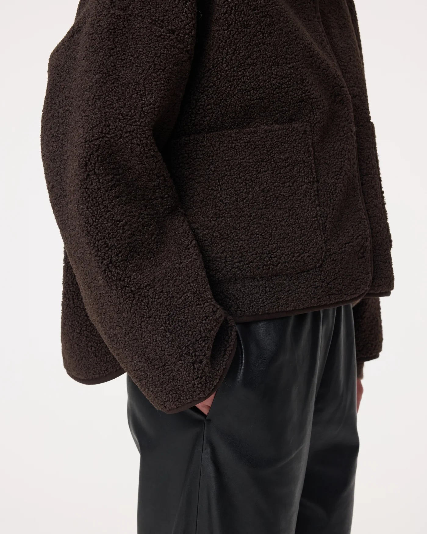 KNIT-TED CHOCOLATE REVERSIBLE TEDDY JIL JACKET
