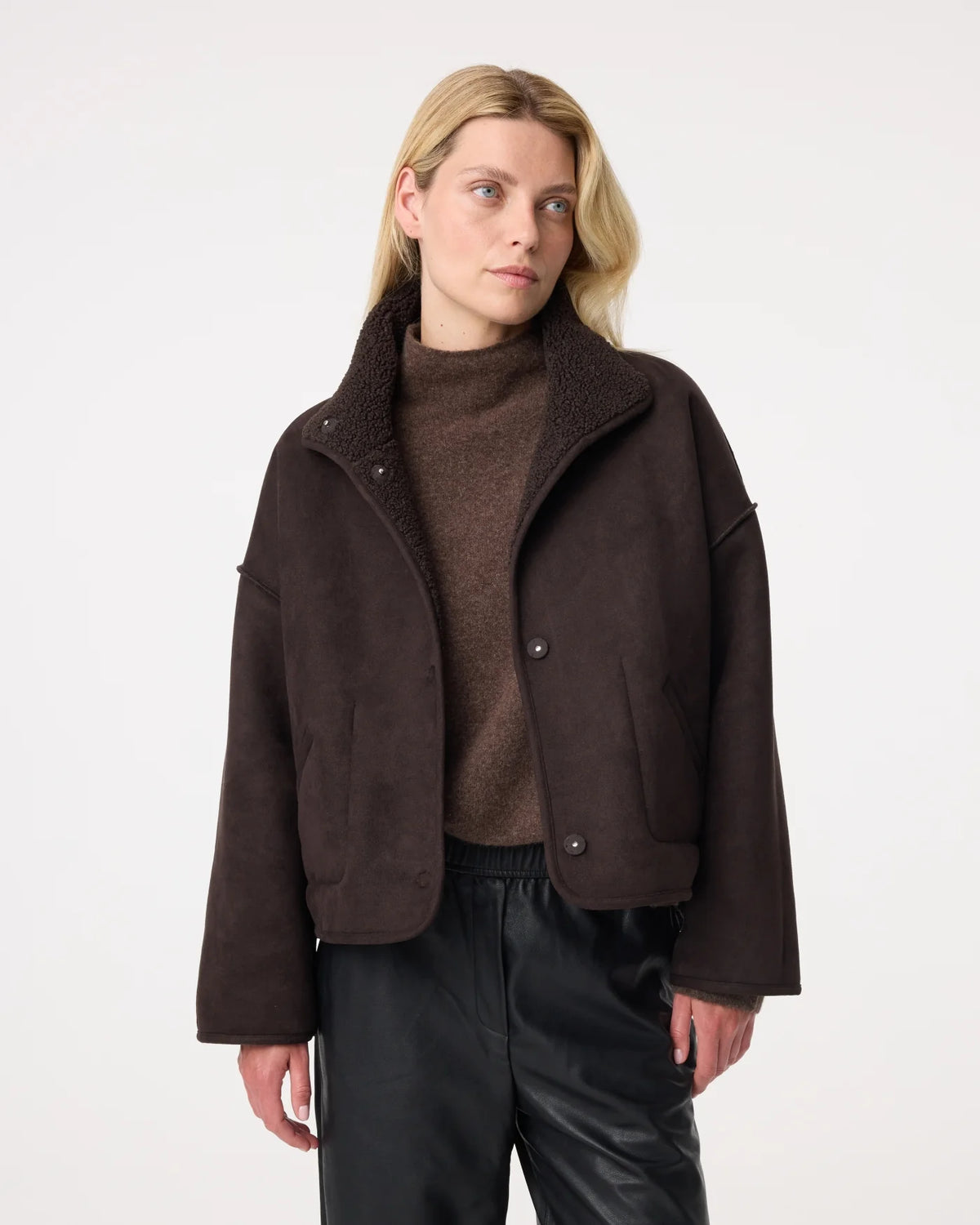KNIT-TED CHOCOLATE JILL REVERSIBLE JACKET