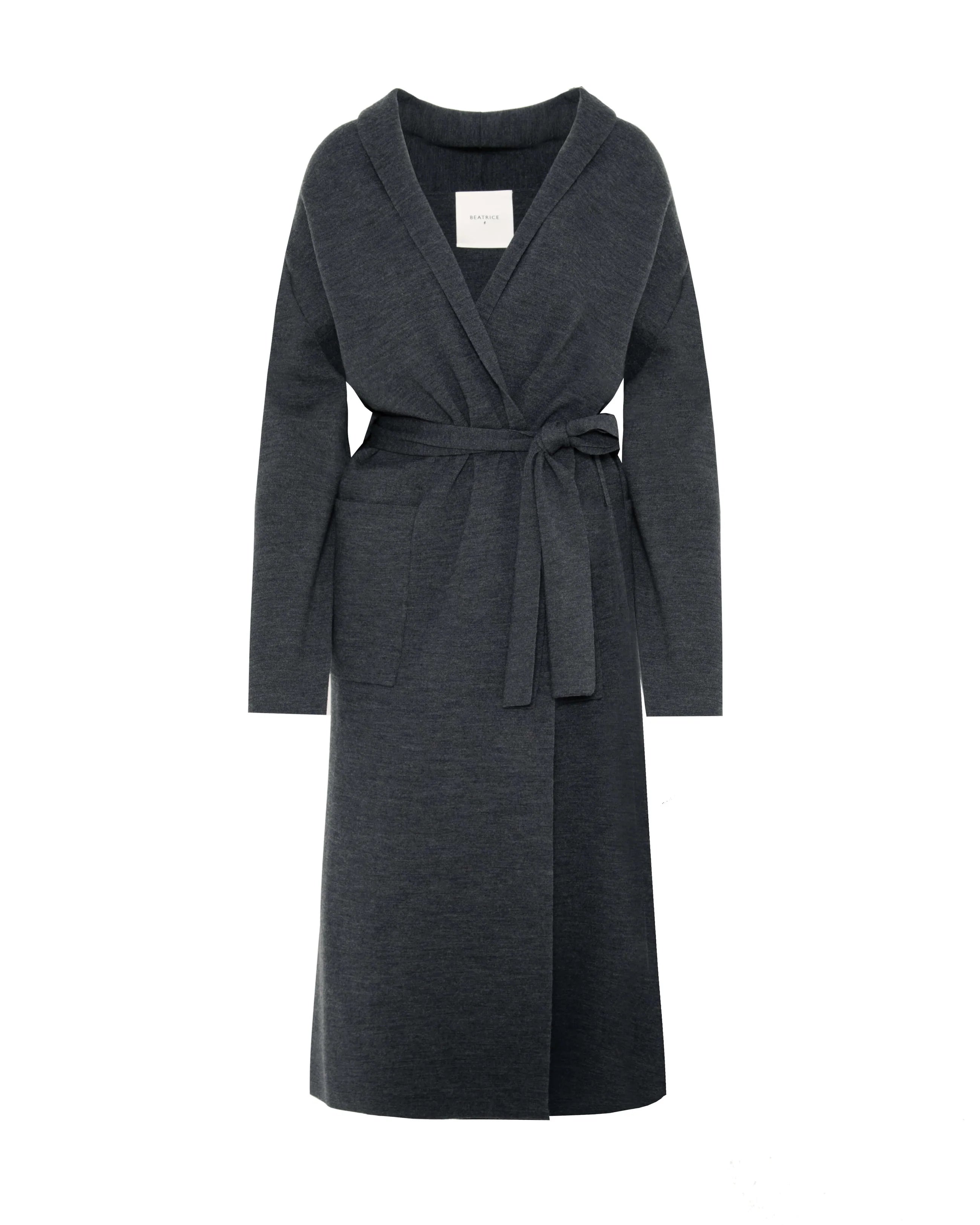 BEATRICE B LONG GREY CARDIGAN - White Bicycle